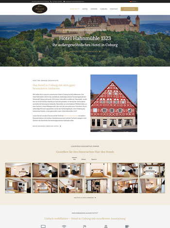Website Hotel Hahnmühle 1323 Coburg