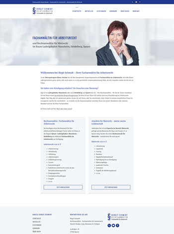 Webdesign Rechtsanwältin Birgit Schmidt