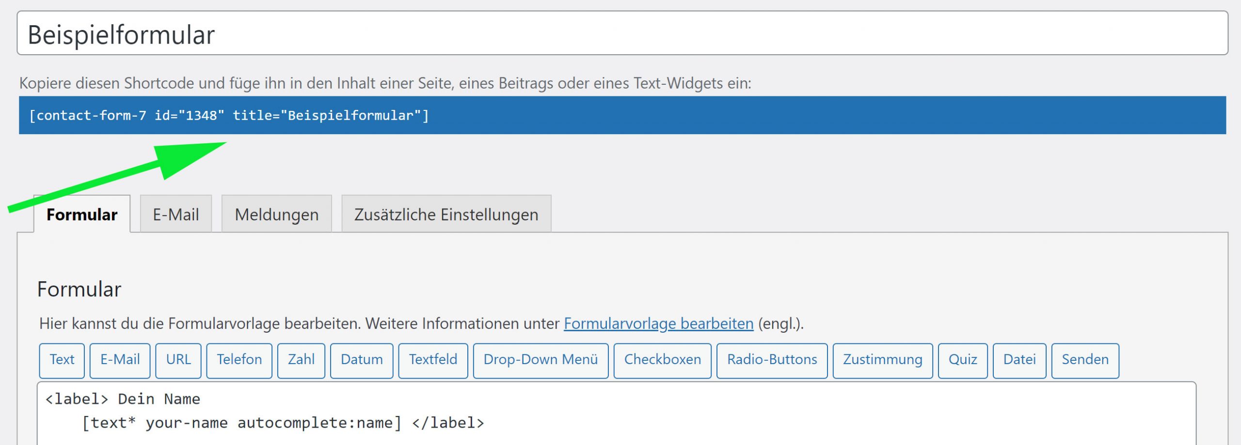 ContactForm Shortcode